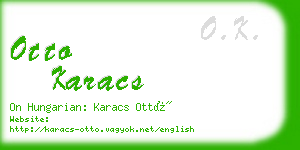 otto karacs business card